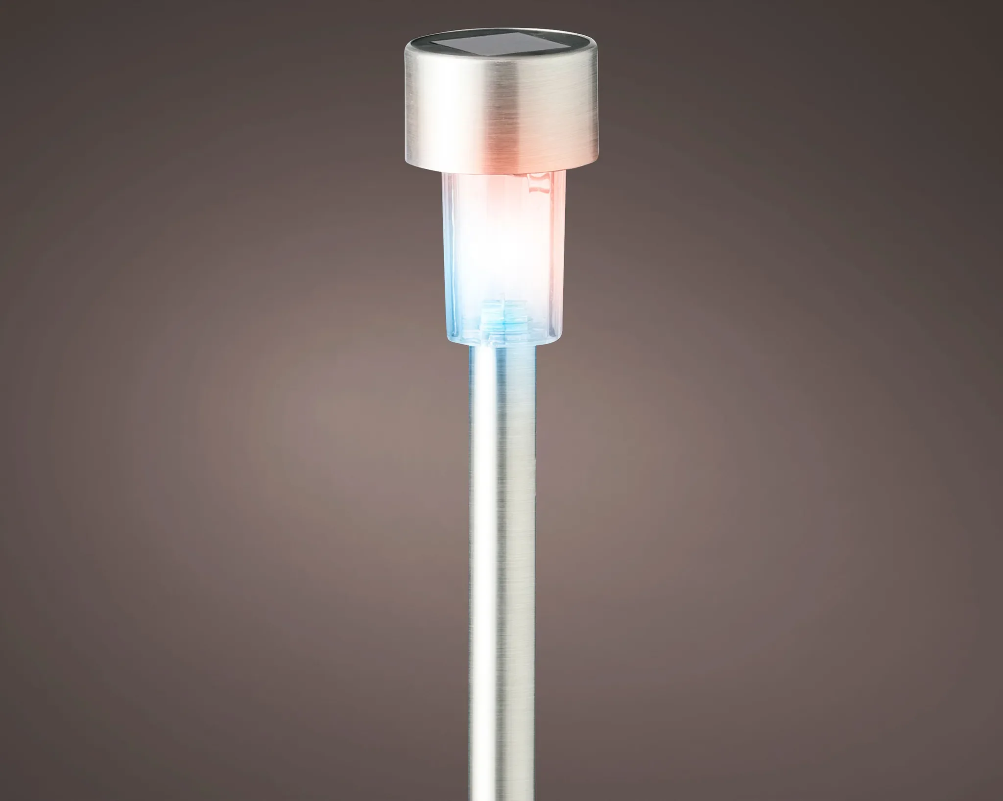 LED Solar Außenleuchte 24 cm, Edelstahl, mit Farbwechsel